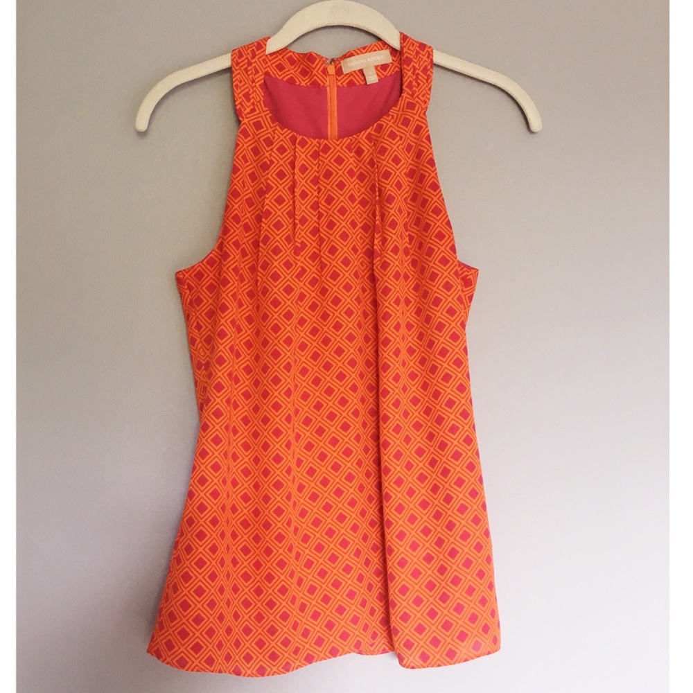 Geometric high neck tank top, size 2